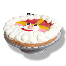Sinterklaas vlaai met krokante bodem, speculaasvulling en marsepein decoratie in Sint-thema